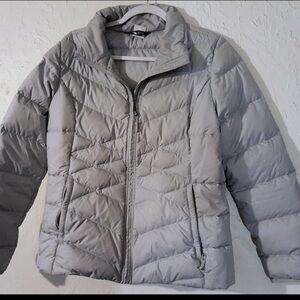 WOMENS North Face Light Gray Puffer Jacket Coat Large